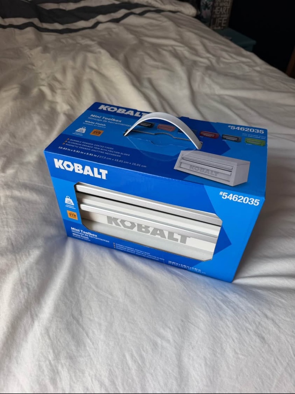 White Kobalt Mini Toolbox - Portable Tool Box Storage